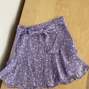 Zara Purple Skater Mini Skort with Tie Front